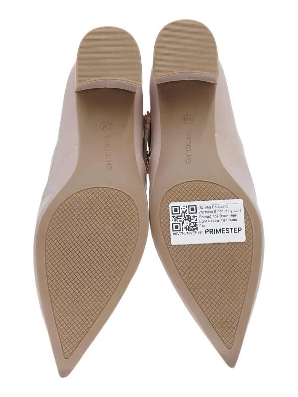 Bandolino Smith Mary Jane Pointed Toe Block Heel Light Natural Tan Sz 8M - Picture 6 of 6